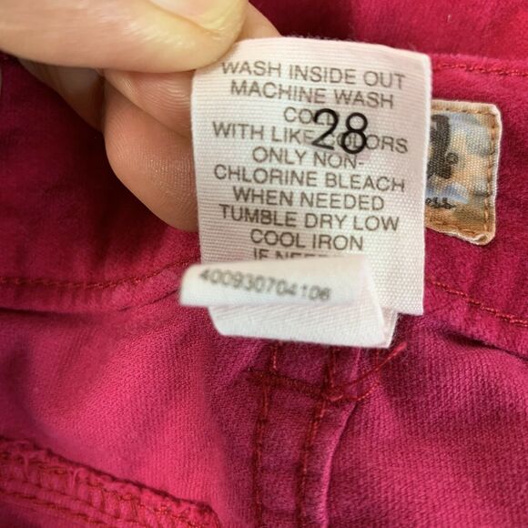 Mudd Junior Teens Skinny Pants Size 3 Red Suede Low Rise L28 x W30 - Picture 8 of 8